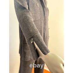 Collection St John par Marie Gray ensemble veste en maille à fermeture éclair et pantalon, couleur charbon, taille 8