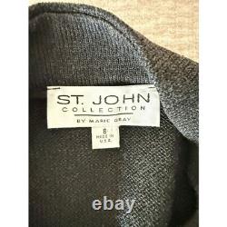 Collection St John par Marie Gray ensemble veste en maille à fermeture éclair et pantalon, couleur charbon, taille 8