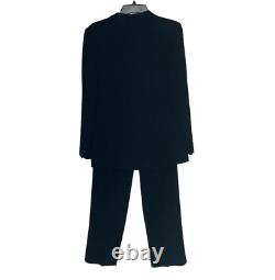 Collection Vintage 1995 de Calvin Klein des années 90 Ensemble de tailleur pantalon noir en laine 100% - 10ème défilé