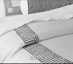 Collection d'hôtels Greek Key 525 fils au pouce F/Housse de couette Queen + deux taies d'oreiller standard. Nouveau
