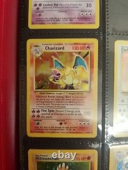 Collection de cartes Pokémon de la série de base Ex/Nm Charizard et deux PSA 8 Holos presque complètes (94/102)