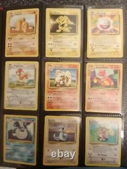 Collection de cartes Pokémon de la série de base Ex/Nm Charizard et deux PSA 8 Holos presque complètes (94/102)