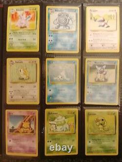 Collection de cartes Pokémon de la série de base Ex/Nm Charizard et deux PSA 8 Holos presque complètes (94/102)