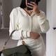 Collection De Gaufres Skims Crème Blanche Ensemble à Capuche Zippé Et Joggers Xxs