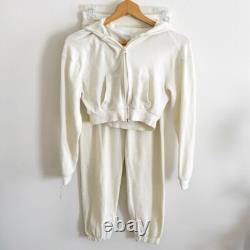 Collection de gaufres SKIMS crème blanche ensemble à capuche zippé et joggers XXS Collection de gaufres SKIMS crème blanche ensemble à capuche zippé et joggers XXS