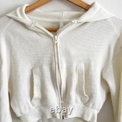 Collection de gaufres SKIMS crème blanche ensemble à capuche zippé et joggers XXS Collection de gaufres SKIMS crème blanche ensemble à capuche zippé et joggers XXS