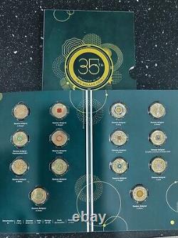 Collection de pièces de 14 pièces de 2023 Quatorze pièces de 2 $ Ensemble de la 35e anniversaire des pièces de deux dollars RAM