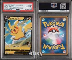 Collection japonaise Pokémon 25e anniversaire 2021 n°020 PIKACHU V PSA 10