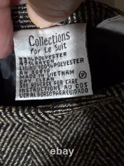 Collections pour LeSuit Veste mi-longue en noir et blanc à chevrons en 2 pièces avec