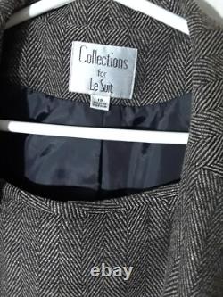 Collections pour LeSuit Veste mi-longue en noir et blanc à chevrons en 2 pièces avec