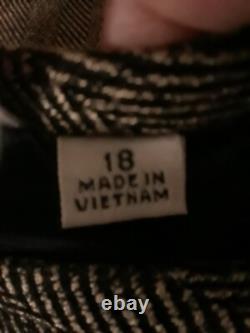 Collections pour LeSuit Veste mi-longue en noir et blanc à chevrons en 2 pièces avec