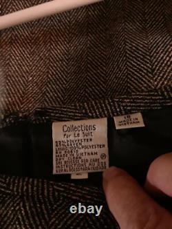 Collections pour LeSuit Veste mi-longue en noir et blanc à chevrons en 2 pièces avec