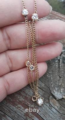 Collier By The Yard en diamant serti à griffes 7,00 ct en or bicolore 14 carats, 18 pouces de long