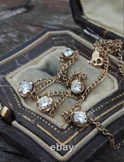 Collier By The Yard en diamant serti à griffes 7,00 ct en or bicolore 14 carats, 18 pouces de long