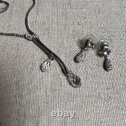 Collier et boucle d'oreilles pendantes en cristal Swarovski en forme de goutte double