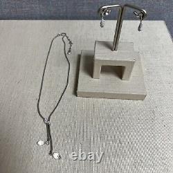 Collier et boucle d'oreilles pendantes en cristal Swarovski en forme de goutte double