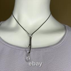 Collier et boucle d'oreilles pendantes en cristal Swarovski en forme de goutte double