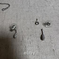 Collier et boucle d'oreilles pendantes en cristal Swarovski en forme de goutte double