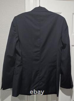 Costume Versace Collection 40R W34 100 % laine noir uni 2 pièces avec cravate Giorgio Armani