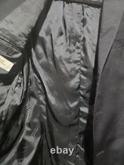Costume Versace Collection 40R W34 100 % laine noir uni 2 pièces avec cravate Giorgio Armani