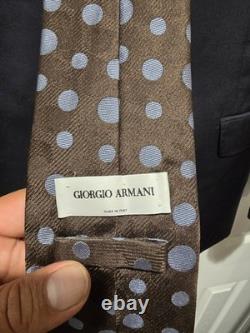 Costume Versace Collection 40R W34 100 % laine noir uni 2 pièces avec cravate Giorgio Armani