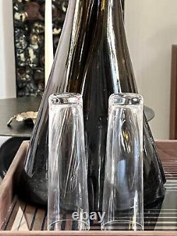 Déborah Ehrlich, Ensemble de deux flûtes à champagne en cristal, 1999, Suède, Signé