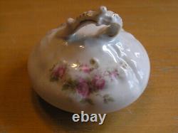 Deux Antique Porcelaine Chocolat Set Demitasse Set Pot Lids Roses Roses