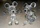 Deux Set Disney Mickey Minnie Mouse Cristal Swarovski 4 Figurines Autriche Aucune Boîte
