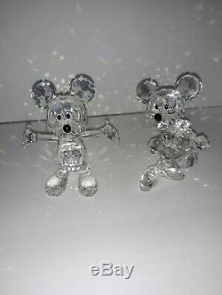 Deux Set Disney Mickey Minnie Mouse Cristal Swarovski 4 Figurines Autriche Aucune Boîte