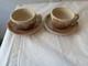 Deux Tasses Western Vintage Wallace China Chuck Wagon Avec Soucoupes