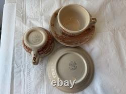 Deux tasses western vintage Wallace China Chuck Wagon avec soucoupes
