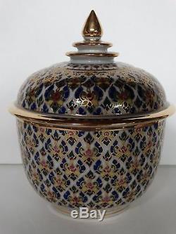 Domaine Intricate Benjarong Assortis Porcelaine Lidded Jars Conteneurs Ensemble De Deux