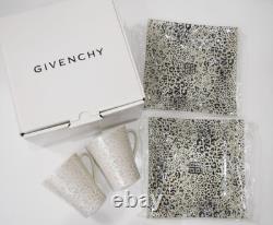 ENSEMBLE MATIN GIVENCHY EN IMPRIMÉ GUÉPARD TASSE PLAT COLLECTION VAISSELLE ÉLÉGANTE NON UTILISÉE
