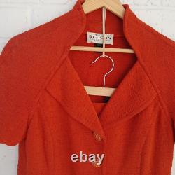 Éblouissante collection St John ensemble tricoté veste orange rouille taille jupe (10) veste (6)