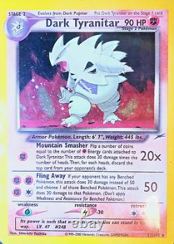 Édition Vintage 1ère Sombre Tyranocif 11/105 Carte Pokemon Rare Holo Néo Destiny