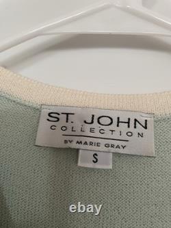 Ensemble Cardigan/Jupe en Tricot Santana de la Collection St. John Violet Clair/Minthe Taille S