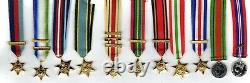 Ensemble Complet De La Seconde Guerre Mondiale (11) Médailles De Robe Miniature Et Fermoir Pertinent