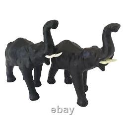 Ensemble De Deux Figurines En Cuir Éléphant, Figurine Éléphant, Cadeau Éléphant