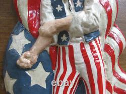 Ensemble De Deux Modèles Heavy Cast Iron Uncle Sam Bookend Doorstop Vintage America Flag USA