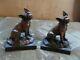 Ensemble De Deux Paul Herzel Pompeian Bronze Bull Dog Boxer Mickey Bookends