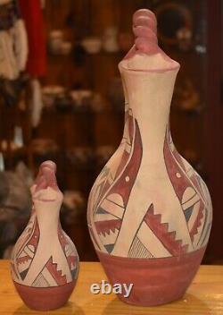 Ensemble De Deux Vases De Mariage Vintage Jemez Pueblo/handcoiled/ Livraison Gratuite