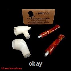 Ensemble De Tuyaux Fumeurs À Deux Blocs Meerschaum, Agovem Meerschaum Pipe, Tabac, Agm-901