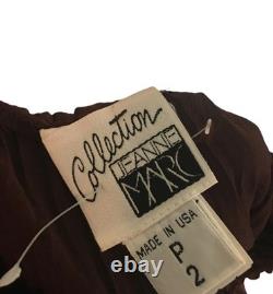 Ensemble Haut Pantalon Vintage Jeanne Marc Taille 2P Petite Marron Foncé