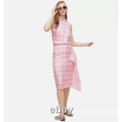 Ensemble J Crew Collection Top sans manches à volants roses Jupe en soie twill Nwot Épuisé