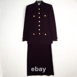 Ensemble Jupe Longue + Veste Collection St John Style Militaire Violet 2 Pièces 2-4