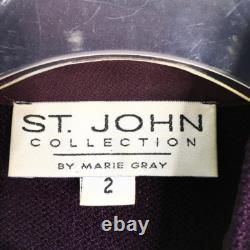 Ensemble Jupe Longue + Veste Collection St John Style Militaire Violet 2 Pièces 2-4