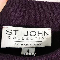 Ensemble Jupe Longue + Veste Collection St John Style Militaire Violet 2 Pièces 2-4