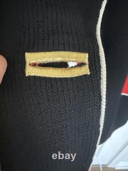 Ensemble Jupe Tricot Noir Rouge Santana Collection ST JOHN 2 pièces Bouton Doré Taille 12