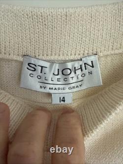 Ensemble Jupe Tricot Noir Rouge Santana Collection ST JOHN 2 pièces Bouton Doré Taille 12