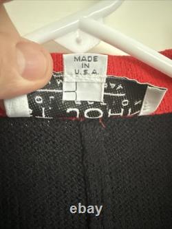 Ensemble Jupe Tricot Noir Rouge Santana Collection ST JOHN 2 pièces Bouton Doré Taille 12